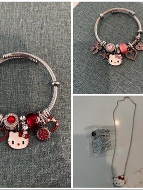 Hello Kitty bracelets and necklace lot (new)